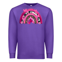 Purple Breast Cancer rainbow Premium Sweatshirt - FaDigitalArtStudio