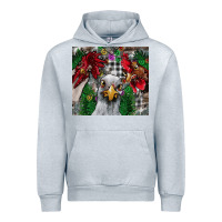Heather Grey Chicken Urban Hoodie - CowhideDigitalArt
