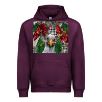 Mauve Wine Chicken Urban Hoodie - CowhideDigitalArt