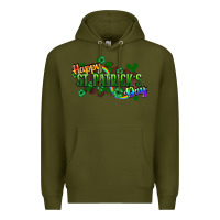 Army Green Happy St. Patrick's Day Premium Hoodie - HowdyJamesFarm