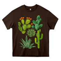 Chocolate Brown watercolor cactus bundle preview Heavy Core Tee - BarkalooDesign