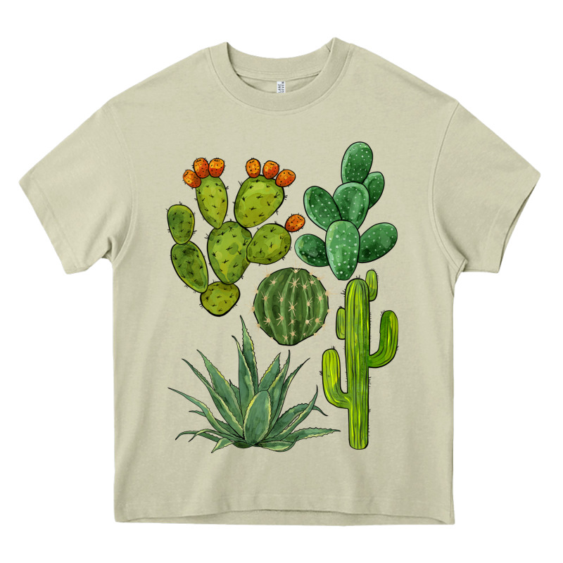 Watercolor Cactus Bundle Preview Heavy Core Tee by BarkalooDesign | Teevron