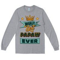 Heather Grey world's best papaw ever Long Sleeve Tee - Jasminsmagicworld