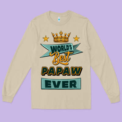 World's Best Papaw Ever Long Sleeve Tee Designed By Jasminsmagicworld