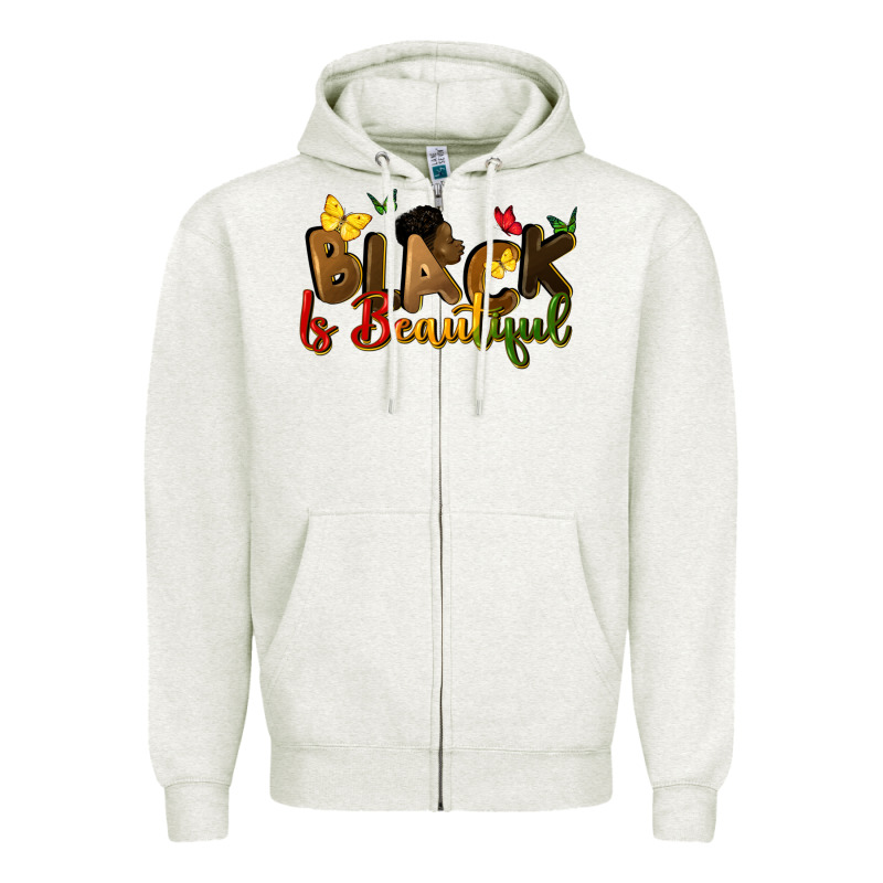 Black Is Beautiful Zipper Hoodie by CowGirlArtShop | Teevron