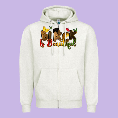 Black Is Beautiful Zipper Hoodie Designed By Cowgirlartshop