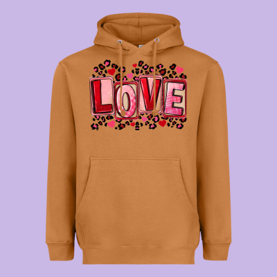 Valentine's Day Love Heavyweight Hoodie Designed By Fadigitalartstudio