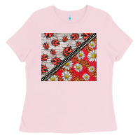 Bubblegum Pink ladybug Ladies Tee - BarkalooDesign
