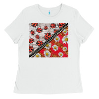 White ladybug Ladies Tee - BarkalooDesign