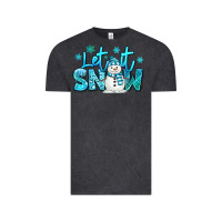 Vintage Black let it snow winter snowman Vintage Tee - MaliasSmallBusiness