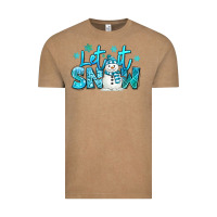 Let It Snow Winter Snowman Vintage Tee | Teevron