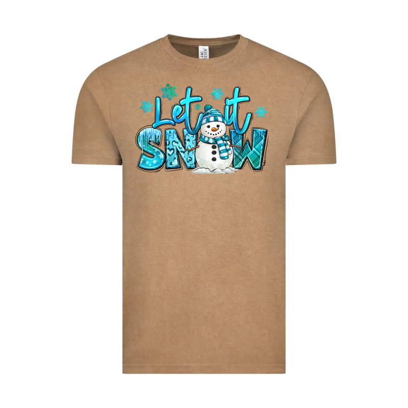 Let It Snow Winter Snowman Vintage Tee by MaliasSmallBusiness | Teevron