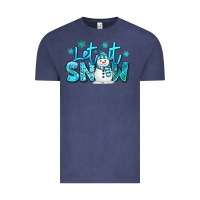 Vintage Denim let it snow winter snowman Vintage Tee - MaliasSmallBusiness