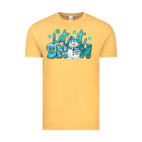 Vintage Mustard let it snow winter snowman Vintage Tee - MaliasSmallBusiness