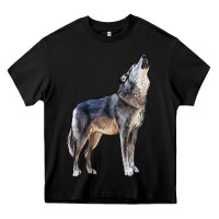 Black wolf Heavy Core Tee - LillyAllenDesigns
