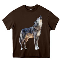 Chocolate Brown wolf Heavy Core Tee - LillyAllenDesigns