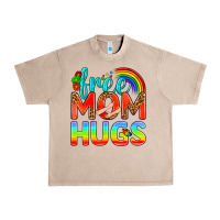 French Oak Pride LGBTQ Free Mom Hugs Urban Heavy Tee - BundleAndBundleShop