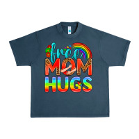 Midnight Navy Pride LGBTQ Free Mom Hugs Urban Heavy Tee - BundleAndBundleShop