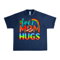 Navy Pride LGBTQ Free Mom Hugs Urban Heavy Tee - BundleAndBundleShop