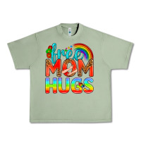 Oil Green Pride LGBTQ Free Mom Hugs Urban Heavy Tee - BundleAndBundleShop