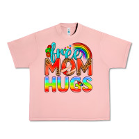 Salmon Pride LGBTQ Free Mom Hugs Urban Heavy Tee - BundleAndBundleShop