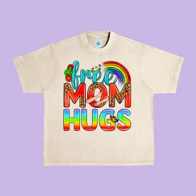 Pride Lgbtq Free Mom Hugs Urban Heavy Tee Designed By Bundleandbundleshop