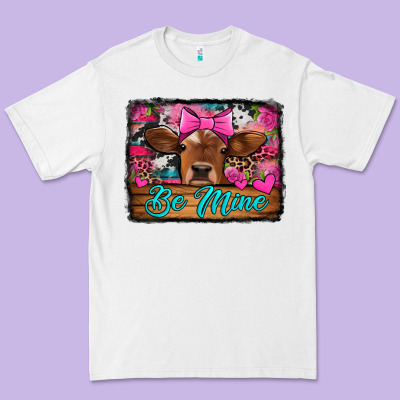 Be Mine Valentine's Day Cow Premium Tee Designed By Jasminsmagicworld