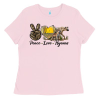 Bubblegum Pink Peace Love Hyenas Ladies Tee - LillyAllenDesigns