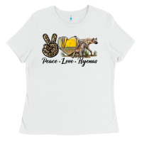 White Peace Love Hyenas Ladies Tee - LillyAllenDesigns