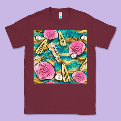 Hair Clasp And Sea Shells With Leopard Beach Seamless Pattern Bbs Classic Tee Designed By Bundleandbundleshop
