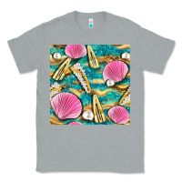 Heather Grey hair clasp and sea shells with leopard beach seamless pattern bbs Classic Tee - BundleAndBundleShop