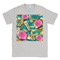 Moon Dust hair clasp and sea shells with leopard beach seamless pattern bbs Classic Tee - BundleAndBundleShop