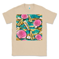 Mushroom hair clasp and sea shells with leopard beach seamless pattern bbs Classic Tee - BundleAndBundleShop