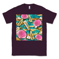 Plum hair clasp and sea shells with leopard beach seamless pattern bbs Classic Tee - BundleAndBundleShop