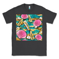 Smoke hair clasp and sea shells with leopard beach seamless pattern bbs Classic Tee - BundleAndBundleShop
