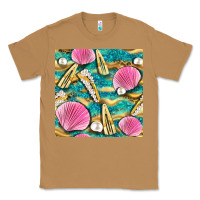 Toasted Coconut hair clasp and sea shells with leopard beach seamless pattern bbs Classic Tee - BundleAndBundleShop