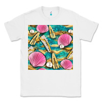 White hair clasp and sea shells with leopard beach seamless pattern bbs Classic Tee - BundleAndBundleShop