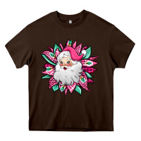 Chocolate Brown pink Christmas Santa Claus sunflower Heavy Core Tee - Jasminsmagicworld