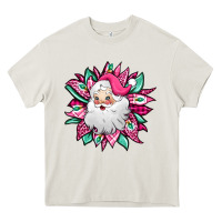 Cream pink Christmas Santa Claus sunflower Heavy Core Tee - Jasminsmagicworld