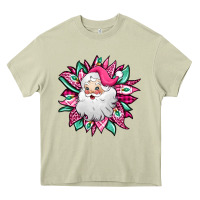Mossy pink Christmas Santa Claus sunflower Heavy Core Tee - Jasminsmagicworld