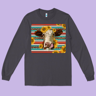 Serape Leopard Hereford Cattle Mousepad Long Sleeve Tee Designed By Jasminsmagicworld