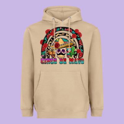 Cinco De Mayo Rainbow Heavyweight Hoodie Designed By Fadigitalartstudio