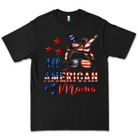 Black All American Mama Premium Tee - LillyAllenDesigns