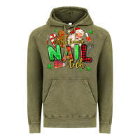 Vintage Olive santas favorite nail tech Vintage Hoodie - MaliasSmallBusiness