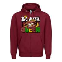 Burgundy black queen Zipper Hoodie - CowGirlArtShop