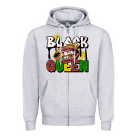 Heather Grey black queen Zipper Hoodie - CowGirlArtShop