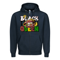 Navy black queen Zipper Hoodie - CowGirlArtShop