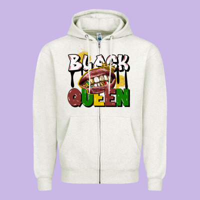 Black Queen Zipper Hoodie Designed By Cowgirlartshop