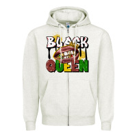 Oatmeal Heather black queen Zipper Hoodie - CowGirlArtShop