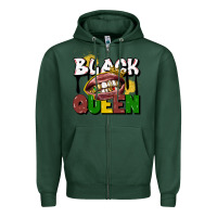 Sports Green black queen Zipper Hoodie - CowGirlArtShop